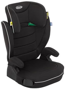 Graco Logico L i-Size R129 Highback Booster car seat with cupholders, Suitable from 100-150cm (Approx. 3.5 to 12 Years), Black Fashion