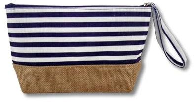 Vico Casa® Pochette mare donna, Borsetta spiaggia con fantasia marina a righe/Pochette a mano da spiaggia 19x15x7cm con cerniera (ZX-14760S-1)
