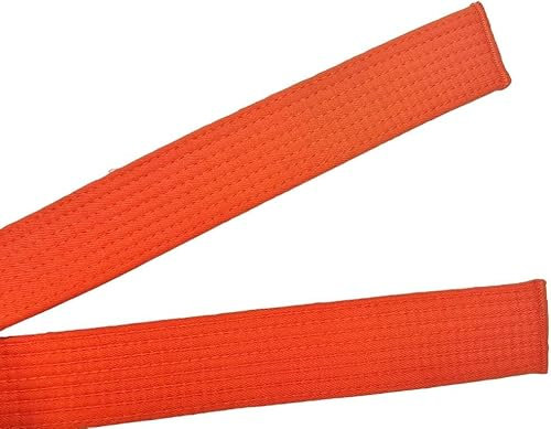 Pandiui23 Professioneller Taekwondo-Karate-Judo-Gürtel, doppelte Umwicklung, Kampfkunst, Streifen, Sportgürtel (1, Orange, 2,8 m)