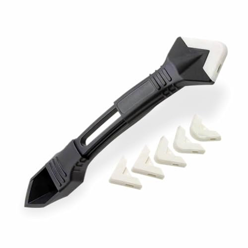 Caulking Removing Profile Kit with 5 Interchangeable Pads | Grout Removal Tool Silicone Remover Sealant Finishing Caulk Scraper | 7-Piece Grouting Glue Smoother for Patio Home Bath Kitchen, Floor Tile