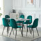HomJoy Essgruppe mit 6 Stühlen Esstisch mit 6 Stühlen Set Essgruppen Rechteckiger Esstisch Küchentisch Stuhl aus Samt Stühle 6er Set für Wohnzimmer Esszimmer Wohnzimmer Büro (6, grün)