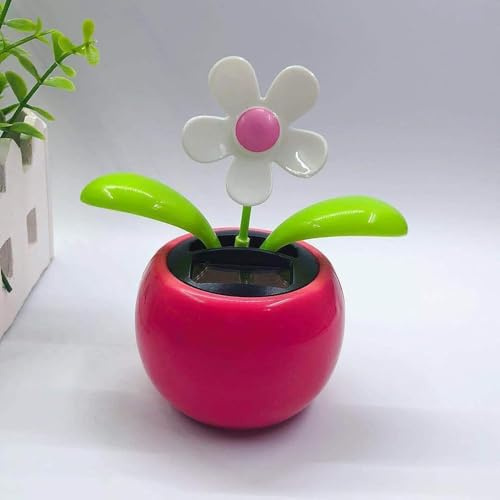 Rose Red Solar Tanzende Blume Auto Armaturenbrett Dekorationen – Lustiger solarbetriebener tanzender Blumentopf Blume schwingendes Spielzeug für Auto Dekor Lustige Geschenke Solar Power Kits