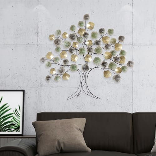 Wand dekorative Kunst aus Metall, Metall-Wanddekoration, moderner 3D-Baum, kreative Wandkunst, Skulptur, Dekor for Schlafzimmer, Esszimmer