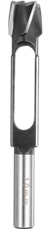 sourcing map Taglierina per tassello per tenone in legno, 10 mm, metrica, per tasselli, punte da trapano in acciaio ad alta velocità, con gambo rotondo, per la lavorazione del legno e la realizzazione