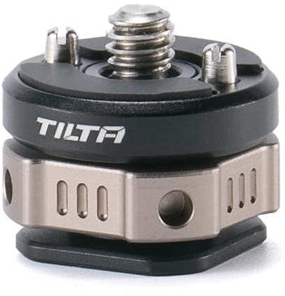 Tilta Cold Shoe Adapter Kompatibel mit Stativ-Telefonhalterung, 1/4-20 Gewinde auf Cold Shoe Mount Adapter - Schwarz TA-PMB5-CS-B