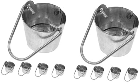 BESPORTBLE 2 Ensembles Mini Seau en Fer Tout-Petits Enfants Poupée Miniatures Seau De Jardinage Miniature Faux Seau Miniature Ornement Miniature De Seau Silver Le Fer 5 Pièces * 2