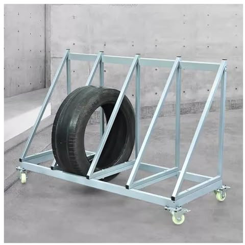 Reifenregal Reifenständer Bodenstehendes Mobiles Reifenregal Für Die Garage – Für 4 Reifen, Robuster Rollwagen Für Autoreifen, Reifenlagerregal-Organizer Für Winterreifen/Sattelschlepperreifen