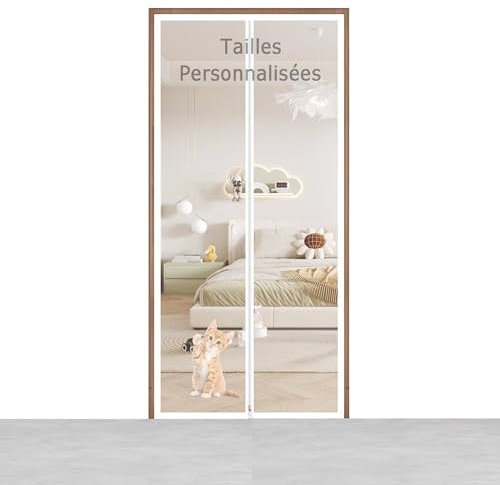 Porte Moustiquaire pour Chat, Moustiquaire Porte Fenetre pour Chat et Chien, Rideau Anti Moustique, pour Empêcher Les Animaux de Compagnie de s'échapper
