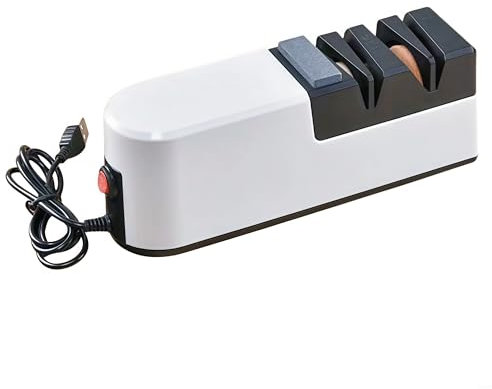 HomeVortex Electric Knife-Sharpener 4 Slot Diamond Abrasive Technology Kitchen Gadget Dual Stage Sharpening System Non-Slip Base