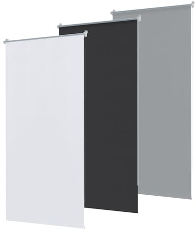 UISEBRT Verdunklungsrollo ohne Bohren Rollos für Fenster 70x160 cm Klemmfix Rollo Seitenzugrollo Sichtschutz Sonnenschutz (Grau)