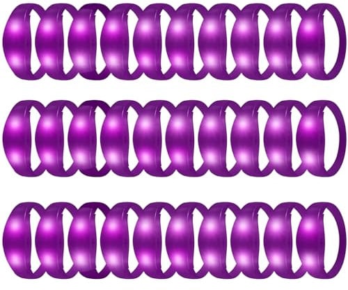YOFOBU 12 x violette LED-Armbänder mit blinkender LED-Stroboskop-Musiksteuerung, leuchtende Armbänder, Partygeschenke für Cinco de Mayo, Muttertag, Hochzeit, Geburtstag, Konzert-Events