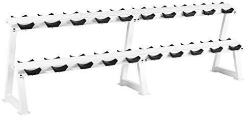 Bad Company Heavy Duty Kurzhantel Ablage-System für 10 Paar Hanteln I Ständer in Weiß I BCA-128/10