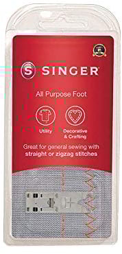 SINGER All Purpose Presser Foot, Utility & Decorative, Wide Needle Slot Up to 7mm Stitch Width-Sewing Made Easy Nähfuß, Chrome