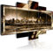 B&D XXL - Wandbilder XXL New York 200x100cm 5 tlg - Wand Deko Leinwand Bilder Groß Wanddeko Wohnzimmer Schlafzimmer Kunstdrucke - City Stadt Panorama Architektur Abstrakt braun