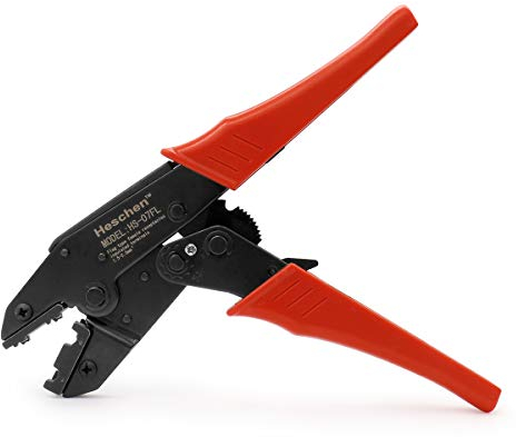 Heschen Ratschen-Crimpzange, HS-07FL, Flaggenweibliche Schnelltrenner, Crimpzange, Verwendung für 1,5-2,5 mm² (15-13 AWG), Rot