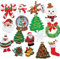 Chenkou Craft 16 Stück zufällige Frohe Weihnachten Aufnäher & Bügelbild Weihnachtsmann Baum Schneemann Bier Jingle Bell Claus bestickte Aufnäher (Weihnachtsflicken)