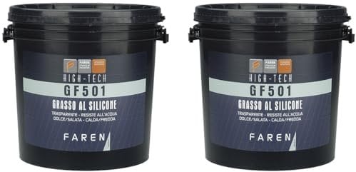 Faren GF501, Grasso trasparente al silicone, Lubrificante Atossico Inodore Idrorepellente per Metalli,Plastici e Gomme (1kg)
