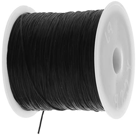 Sharplace 50 Meter Elastisch Schmuckfaden Gummifaden Faden für Perlenschmuck Armbänder, Schwarz, 0,5 mm