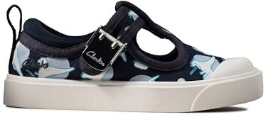 Clarks Women's City Dance Ballet Flats, Blue Navy Interest Navy Interest, 4 UK