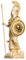 BeautifulGreekStatues Athene mit Eule Medusa hält Schild griechische Göttin Alabaster Statue Gold 37 cm