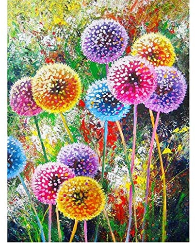 MXJSUA Diamant Painting Bilder, Farbige Pusteblume Diamond Painting für Erwachsene Anfänger, 5D DIY Diamant Malerei für Zuhause Dekor 30x40 cm