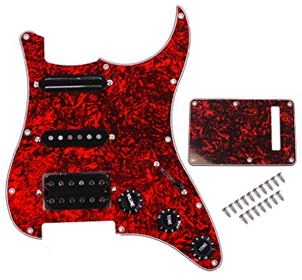 Alnicov Surfing Pickguard mit SSH Tonabnehmer für E-Gitarre, vorverdrahtet, Rot