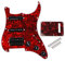 Alnicov Surfing Pickguard mit SSH Tonabnehmer für E-Gitarre, vorverdrahtet, Rot