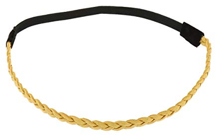 Senfgelbes Damen Haarband - Suede Einfaches und Einfarbiger Geflochtenes Hairband, Samtaspekt - Einheitsgrößer Dünnes Stirnband - Hochzeit Vintage Headband - Original Look Boho, Hippie