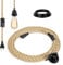GreenSun Cable Eléctrico 2 hilos, 2 x0,75 mm², Cable de Tela Trenzada de Cáñamo con E26/E27 Portalámparas y Interruptor, para DIY-Lámparas 1,5M