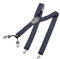 DonDon Hosenträger Herren extra stark Rauten blau weiß 3,5 cm Hosenträger Herren breit in Y-Form lang - Starke Clips passend für Anzug Jeans Chinos Vintage Rockabilly Suspenders