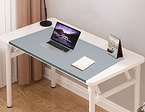 Heavyoff Schreibtischunterlage,Tischunterlage,PU-Leder wasserdichte Laptop Schreibtischmatte mit Kantenschutz für Büro und Zuhause Grau, 60x40cm