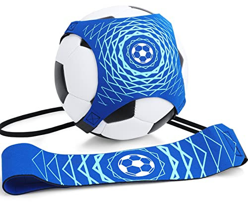 GIEMIT Football Kick Trainer Soccer Training Belt Football Training Aids for Youth Adults Universal Fits Ball Size 3,4,5 (Blue)