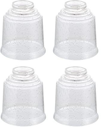 Aspen Creative 23158-4 Übergangs-Deckenventilator-Lampenschirm, 5,4 cm Durchmesser, 11,4 cm Höhe, 4 Stück Ersatzglas, transparent