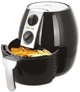 Emerio Heißluftfritteuse, Airfryer, Smart Fryer, PREIS-/LEISTUNGSSIEGER 08/2020, Frittieren ohne Öl, gesünder, healthy, XXL, 4.5 Liter Volumen, schnell Aufheizung, Timer, 1500 Watt, Schwarz