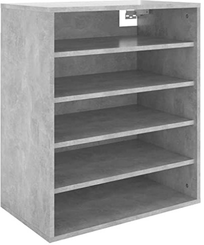 vidaXL Schuhschrank 5 Ablagen Wand Schuhkommode Schuhregal Schuhablage Schuhständer Schuhaufbewahrung Schuhorganizer Betongrau 60x35x70cm Holzwerkstoff