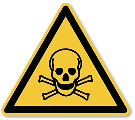 Warnung vor giftigen Stoffen: W016 - DIN EN ISO 7010 / ASR A1.3 - Aufkleber: 20 cm, 1 Stück