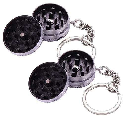 Kinstecks 2 STÜCKE Kräutermühle Mini Aluminium Gewürzmühle Gewürzmühle Perfekt für den Feinschmecker, der sich kulinarische Exzellenz wünscht-Silber