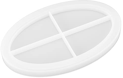 Hapivida Silicone Resin Moulds, Flexible Oval Tray Molds for Craft Jewelry Making, Coaster, Soap Dish, Storage, Bead Trinket Organizer, Makeup Cosmetic Plates, Home DIY Decor Accessory, 1#