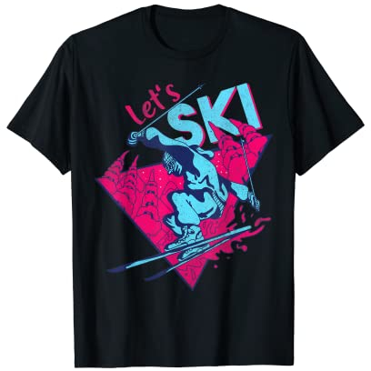 Let's Ski, Retro Ski Vintage 80er 90er Jahre Skianzug T-Shirt