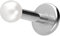 PIERCINGLINE Titan Labret mit Gewinde synth. PERLE Piercing Ohr Helix Lobe Tragus Silberfarben 2,5 x 1,2 x 7 mm