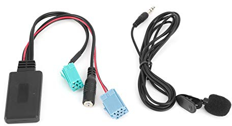 Adaptador de Audio Bluetooth 12V 5.0 6Pin Bluetooth Cable de Audio estéreo Coche AUX en Adaptador con micrófono reemplazo para Clio Espace