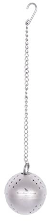iBasingo Titanium Tea Ball Strainers Tea Infuser for Loose Tea 3.5cm Mini Tea Filters with Extented Chain Hook Lightweight Tea Steeper Extra Fine Mesh Ball Accessories for Mulling Spices Grey Ti3206D