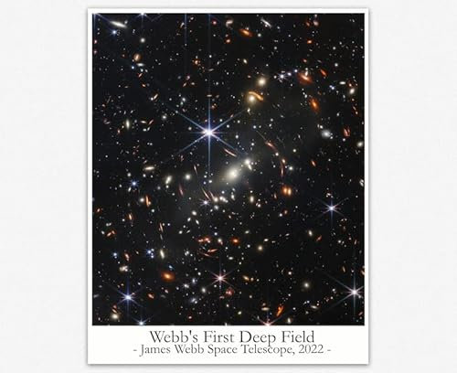 James Webb Space Telescope First Deep Field Poster - James Webb Plakat Geschenke Für Männer - Weltraum Telescope Erfasste Fotos aesthetic room decor - Weltraum Deko Poster (50cm x 70cm)