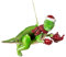 itsisa Baumschmuck Dinosaurier T-Rex mit Teekanne - Baumkugel, Weihnachtsdeko, Christbaumkugel, Christbaumschmuck