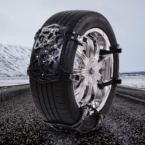 NAVIXE 6 Stück Auto Schneeketten,für Hon-da Brio City Civic Clarity CR-V CR-Z Crossroad,Verstellbare Universal,für Reifenbreite 175-245mm,Black