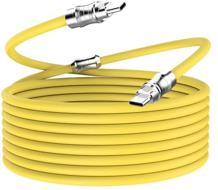 WLGQ Cable USB C to USB C pd100w, Skin Friendly Liquid silicone Material Quick charge Cable USB type C Interface Device Universal charge Cable (yellow 3m)