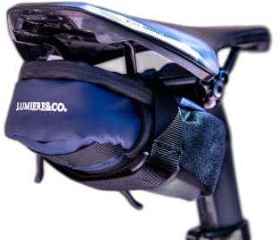 Lumiere & Co. Medium Bike Saddle Bag – 0.5L | 6″ × 3″ × 1.5″ | Sleek Minimalist Design, Secure Hook & Loop Strap (Blue, Medium)