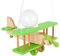 HELLUX Kinderzimmer Lampe Decke aus Holz | Deckenleuchten für Kinder | Kinderlampe Decke 70x29x32cm für Babyzimmer | Flugzeug Lampe E27 ohne Leuchtmittel (Grün/Naturholz)