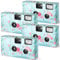 4 Pack Disposable Summer Cameras, 34 mm Single Use with Flash for Gathering, Wedding, Anniversary, Travel, Camp, Party Supply