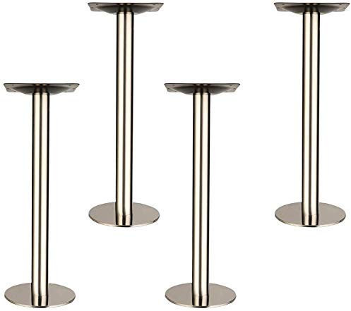 CAZARU 4 Packungen verstellbare Füße aus Edelstahl für die Küche, runde Möbelbeine, Schrank, Schreibtisch, Tisch, Metallbeine